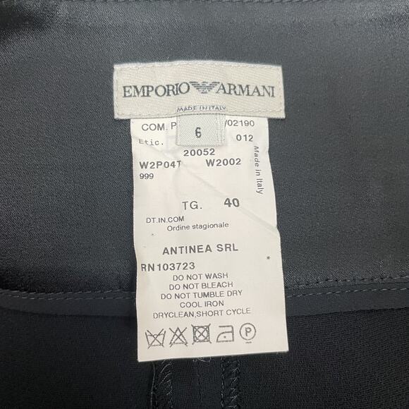 Emporio Armani Shorts Womens 6 IT 40 Pleated Tuxedo Satin Waist Dressy Italy - Picture 5 of 9